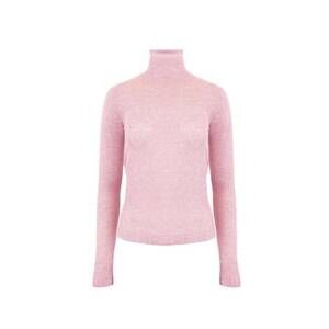 NEW THEO THE LABEL women's nomia sheer knit turtleneck top in powder puff